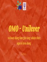 OMO  Unilever và hoạt động làm gia tăng nhận thức người tiêu dùng