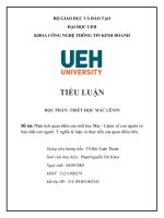 TIỂU LUẬN phân tích quan điểm của triết học mác   lênin về con người và bản chất con người  ý nghĩa lý luận và thực tiễn của quan điểm trên  