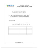 TIỂU LUẬN MARKETING CĂN BẢN CHIẾN LƯỢC MARKETING VÀ HOẠT ĐỘNG MARKETING CỦA DOANH NGHIỆP BITI’S