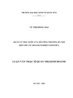 Luận văn thạc sỹ - Quản lý nhà nước của Sở Công Thương Hà Nội đối với các doanh nghiệp logistics