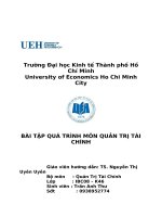 BÀI TẬP QUÁ TRÌNH MÔN QUẢN TRỊ TÀI CHÍNH