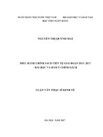 152 Điều hành chính sách tiền tệ giai đoạn 2011 - 2017 - Bài học và hàm ý chính sách,Luận văn Thạc sỹ Kinh tế