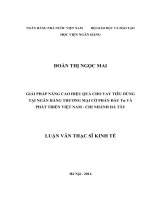 512 Giải pháp nâng cao hiệu quả cho vay tiêu dùng tại Ngân hàng Thương mại cổ phần Đầu tư và Phát triển Việt Nam - Chi nhánh Hà Tây,Luận văn Thạc sỹ Kinh tế