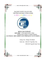 BÁO CÁO CUỐI KỲ MÔN HỌC  ỨNG DỤNG MÁY TÍNH TRONG ĐO LƯỜNG VÀ ĐIỀU KHIỂN SẢN PHẨM ĐIỀU KHIỂN GIÀN PHƠI QUẦN ÁO TỰ ĐỘNG