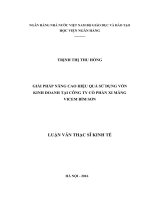600 Giải pháp nâng cao hiệu quả sử dụng vốn kinh doanh tại Công ty cổ phần Xi măng Vicem Bỉm Sơn,Luận văn Thạc sỹ Kinh tế