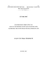 231 Giải pháp hoàn thiện công tác quản lý chi thường xuyên ngân sách nhà nước tại Kho bạc Nhà nước Huyện Mỹ Hào, Tỉnh Hưng Yên,Luận văn Thạc sỹ Kinh tế