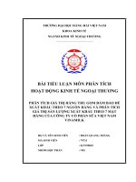 Bài tiểu luận môn Phân tích hoạt động kinh tế ngoại thương Đại học Hàng hải