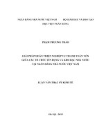 260 Giải pháp hoàn thiện nghiệp vụ thanh toán vốn giữa các tổ chức tín dụng và Kho bạc Nhà nước tại Ngân hàng Nhà nước Việt Nam,Luận văn Thạc sỹ Kinh tế