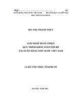265 Giải pháp hoàn thiện quy trình kiểm toán nội bộ tại Ngân hàng Nhà nước Việt Nam,Luận văn Thạc sỹ Kinh tế