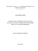 594 Giải pháp nâng cao hiệu quả sử dụng tài sản ngắn hạn của Công ty cổ phần Đầu tư Phát triển Hợp tác xã và Doanh nghiệp nhỏ,Luận văn Thạc sỹ Kinh tế