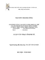 383 Giải pháp nâng cao chất lượng dịch vụ thẻ tại Chi nhánh Ngân hàng Nông nghiệp và Phát triển nông thôn tỉnh Bắc Ninh,Luận văn Thạc sĩ Kinh tế
