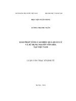 586 Giải pháp nâng cao hiệu quả quản lý và sử dụng nguồn vốn ODA tại Việt Nam,Luận văn Thạc sĩ Kinh tế