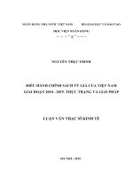 153 Điều hành chính sách tỷ giá của Việt Nam giai đoạn 2010 - 2015. Thực trạng và giải pháp,Luận văn Thạc sỹ Kinh tế