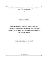 629 Giải pháp nâng cao hoạt động tín dụng trung và dài hạn tại Ngân hàng Thương mại cổ phần Phát triển Nhà thành phố Hồ Chí Minh chi nhánh Thủ đô,Luận văn Thạc sĩ Kinh tế