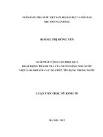 542 Giải pháp nâng cao hiệu quả hoạt động thanh tra của Ngân hàng Nhà nước Việt Nam đối với các tổ chức tín dụng trong nước,Luận văn Thạc sỹ Kinh tế