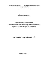 423 Giải pháp nâng cao chất lượng thẩm định giá tài sản trong hoạt động cấp tín dụng tại các công ty thẩm định giá ở Việt Nam,Luận văn Thạc sĩ Kinh tế