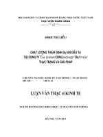 058 Chất lượng thẩm định dự án đầu tư tại Công ty Tài chính Công nghiệp tàu thủy. Thực trạng và giải pháp,Luận văn Thạc sĩ Kinh tế