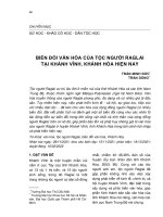 Biến đổi văn hóa của tộc người Raglai tại Khánh Vĩnh, Khánh Hòa hiện nay