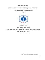 BÀI TIỂU LUẬN MÔN VI SINH MÔI TRƯỜNG ĐỀ TÀI ỨNG DỤNG QUÁ TRÌNH TĂNG TRƯỞNG LƠ LỬNG CỦA VI SINH VẬT TRONG XỬ LÝ NƯỚC