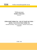 CÔNG NGHỆ THÔNG TIN – CÁC KỸ THUẬT AN TOÀN –QUẢN LÝ SỰ CỐ AN TOÀN THÔNG TIN