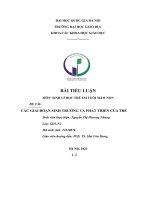 TIỂU LUẬN môn SINH lí học TRẺ EM TUỔI mầm NON đề tài các GIAI đoạn SINH TRƯỞNG và PHÁT TRIỂN của TRẺ