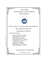 TIỂU LUẬN GIỮA kỳ   xây DỰNG CHIẾN lược MARKETING PHÂN TÍCH môi TRƯỜNG MARKETING (môi TRƯỜNG vĩ mô – PEST 