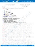 Bộ 5 đề thi thử THPT QG năm 2021 có đáp án môn Hóa học lần 4 Trường THPT Đồng Xoài