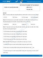 Bộ 5 đề thi thử THPT QG năm 2021 môn Vật Lý có đáp án Trường THPT Nguyễn Bỉnh Khiêm