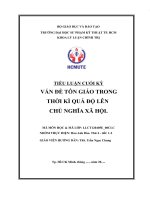 Vấn đề tôn giáo trong thời kỳ quá độ lên chủ nghĩa xã hội  liên hê thực tiễn 