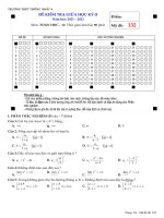 Đề giữa học kỳ 2 Toán 11 năm 2021 – 2022 trường THPT Thống Nhất A – Đồng Nai