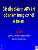 Bắt đầu điều trị ARV khi có nhiễm trùng cơ hội ở trẻ em