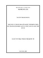 LUẬN văn THẠC sĩ NHẬT bản và TRUNG HOA dân QUỐC với PHONG TRÀO đấu TRANH GIÀNH độc lập của VIỆT NAM nửa đầu THẾ kỷ XX