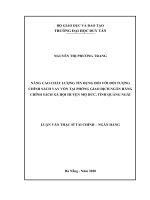 LUẬN văn THẠC sĩ NÂNG CAO CHẤT LƯỢNG tín DỤNG đối với đối TƯỢNG CHÍNH SÁCH VAY vốn tại PHÒNG GIAO DỊCH NGÂN HÀNG CHÍNH SÁCH xã hội HUYỆN mộ đức, TỈNH QUẢNG NGÃI