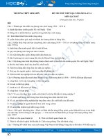 Bộ 5 đề thi thử THPT QG năm 2021 môn Lịch Sử lần 4 có đáp án Trường THPT Kim Liên