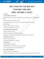 Đề cương ôn tập HK2 môn Tin học 6 năm 2021-2022 Kết nối tri thức