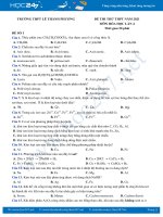 Bộ 5 đề thi thử THPT QG năm 2021 môn Hóa học lần 4 có đáp án Trường THPT Lê Thành Phương