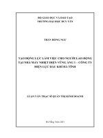 LUẬN văn THẠC sĩ tạo ĐỘNG lực làm VIỆC CHO NGƯỜI LAO ĐỘNG tại NHÀ máy NHIỆT điện VŨNG ÁNG 1 – CÔNG TY điện lực dầu KHÍ hà TĨNH