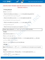 Phương pháp tìm điều kiện để hàm số có cực trị cùng dấu hoặc trái dấu Toán 12