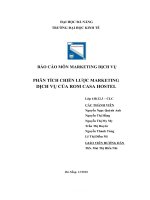 BÁO cáo môn MARKETING DỊCH vụ PHÂN TÍCH CHIẾN lược MARKETING DỊCH vụ của ROM CASA HOSTEL 