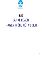 LẬP KẾ HOẠCH TRUYỀN THÔNG MỘT VỤ DỊCH