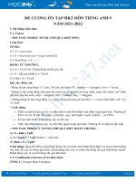 Đề cương ôn tập HK2 môn Tiếng Anh 9 năm 2021-2022