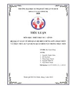 Lý luận về mối quan hệ biện chứng giữa nhận thức và thực tiễn –sự vận dụng quan điểm này trong thực tiễn 