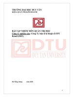 BÀI TẬP NHÓM MÔN QUẢN TRỊ HỌC Công ty nghiên cứu Công Ty bán lẻ kĩ thuật số FPT Retail (FRT)