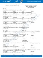 Bộ 5 đề thi thử THPT QG năm 2021 môn Hóa học lần 4 có đáp án Trường THPT Long Châu Sa
