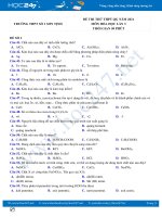 Bộ 5 đề thi thử THPT QG năm 2021 môn Hóa học lần 3 có đáp án Trường THPT Số 1 Sơn Tịnh