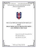 Hoạt động quản trị nguồn nhân lực pepsico việt nam   nhóm 1