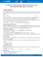 Kỹ thuật giải toán bằng phương pháp bảo toàn electron môn Hóa học 12 năm 2021