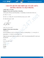 Chuyên đề ôn thi THPT QG về Góc giữa đường thẳng và mặt phẳng