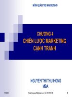 Bài giảng Quản trị marketing: Chương 4 - ThS. Nguyễn Thị Thu Hồng