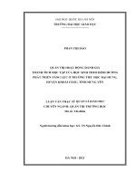 Quản trị hoạt động đánh giá thành tích học tập của học sinh theo định hướng phát triển năng lực ở trường tiểu học đại hưng, huyện khoái châu, tỉnh hưng yên 